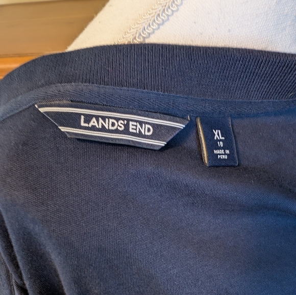 Lands End Cotton Navy Polo XL - Picture 9 of 11
